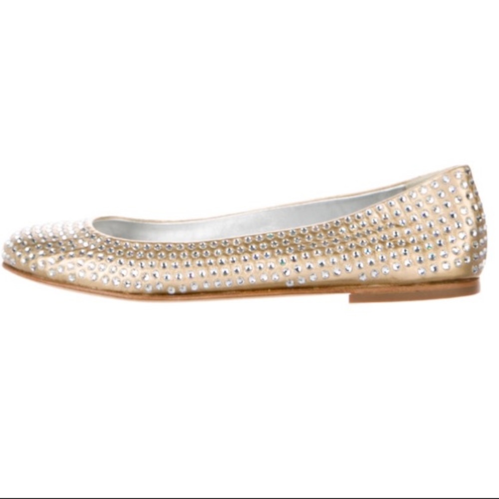 Gold Guiseppe Zanotti flats with crystals